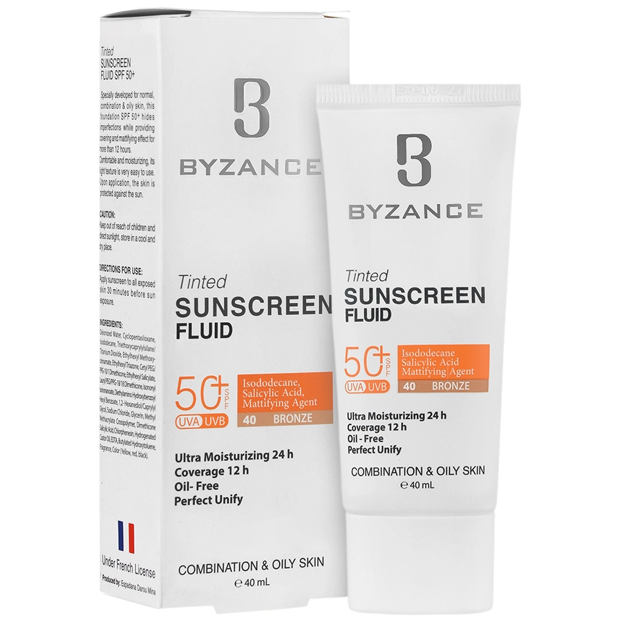 فلوئید ضد آفتاب رنگی SPF50 پوست چرب