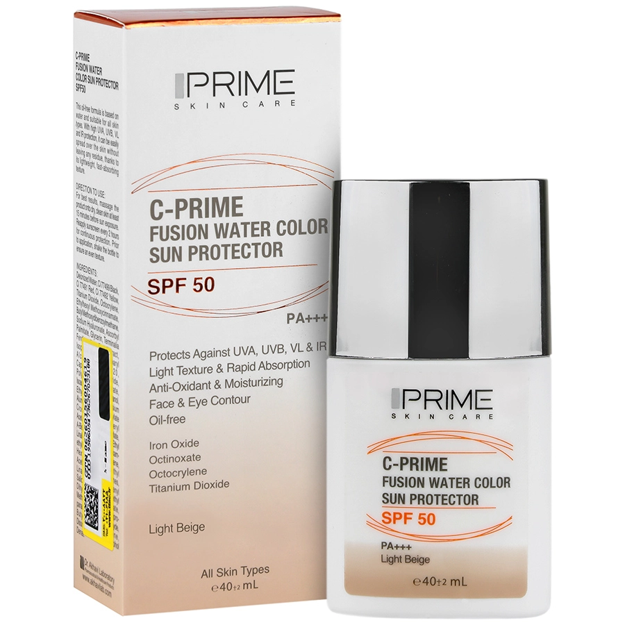 فلوئید ضد آفتاب ویتامین سی پرایم SPF50  (بژ روشن)