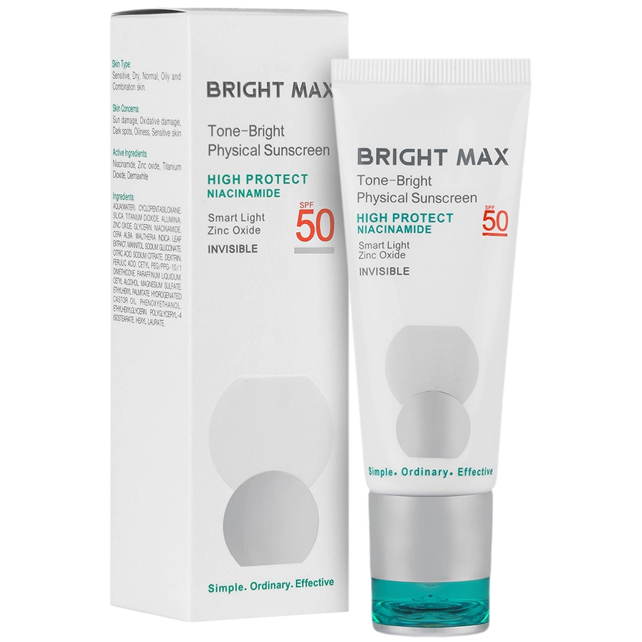 ضد آفتاب فیزیکال تن برایت SPF50  (بی رنگ)
